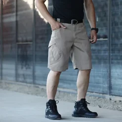 Clearance OUKU Men's Cargo Shorts Hiking Shorts Tactical Shorts Military Outdoor Regular Fit Waterproof Quick Dry Shorts Dark Khaki Black Hunting Climbing Camping / Hiking / Caving S M L XL XXL