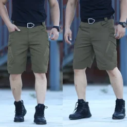 Clearance OUKU Men's Cargo Shorts Hiking Shorts Tactical Shorts Military Outdoor Regular Fit Waterproof Quick Dry Shorts Dark Khaki Black Hunting Climbing Camping / Hiking / Caving S M L XL XXL