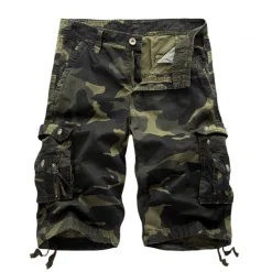 Outlet OUKU Men's Cargo Shorts Hiking Shorts Leg Drawstring Multi Pocket Multiple Pockets Camouflage Breathable Outdoor Knee Length Casual Daily Streetwear Stylish Black Green Camouflage Blue Micro-elastic