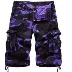 Outlet OUKU Men's Cargo Shorts Hiking Shorts Leg Drawstring Multi Pocket Multiple Pockets Camouflage Breathable Outdoor Knee Length Casual Daily Streetwear Stylish Black Green Camouflage Blue Micro-elastic