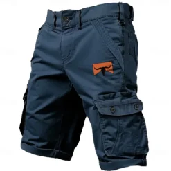 Hot OUKU Men's Cargo Shorts Multi-Pockets Cowboy Printed Outdoor Short Sports Classic Micro-elastic Cargo