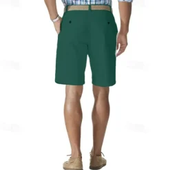 Online OUKU Men's Cargo Shorts Shorts Work Shorts Button Pocket Plain Wearable Knee Length Outdoor Daily Fashion Classic Black White