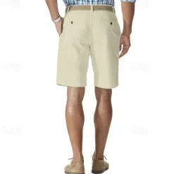 Online OUKU Men's Cargo Shorts Shorts Work Shorts Button Pocket Plain Wearable Knee Length Outdoor Daily Fashion Classic Black White