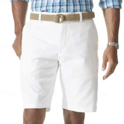 Online OUKU Men's Cargo Shorts Shorts Work Shorts Button Pocket Plain Wearable Knee Length Outdoor Daily Fashion Classic Black White