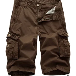 Clearance OUKU Men's Cargo Shorts Shorts Hiking Shorts Leg Drawstring 6 Pocket Plain Comfort Outdoor Daily Going out Cotton Blend Fashion Streetwear Black Wine