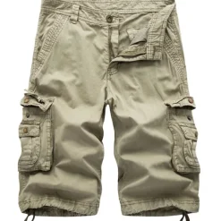 Clearance OUKU Men's Cargo Shorts Shorts Hiking Shorts Leg Drawstring 6 Pocket Plain Comfort Outdoor Daily Going out Cotton Blend Fashion Streetwear Black Wine