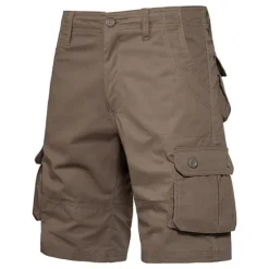 Sale OUKU Men's Cargo Shorts Shorts Bermuda shorts Pocket Plain Comfort Breathable Outdoor Daily Going out Casual Big and Tall Dark Brown Black