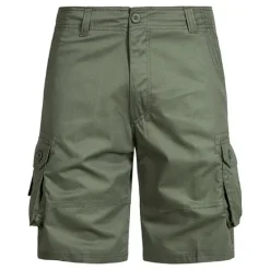 Sale OUKU Men's Cargo Shorts Shorts Bermuda shorts Pocket Plain Comfort Breathable Outdoor Daily Going out Casual Big and Tall Dark Brown Black