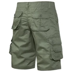 Sale OUKU Men's Cargo Shorts Shorts Bermuda shorts Pocket Plain Comfort Breathable Outdoor Daily Going out Casual Big and Tall Dark Brown Black