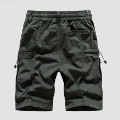 Sale OUKU Men's Cargo Shorts Shorts Summer Shorts Drawstring Elastic Waist Multi Pocket Plain Comfort Wearable Knee Length Outdoor Sport Daily Fashion Casual Black Wine