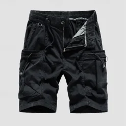 Sale OUKU Men's Cargo Shorts Shorts Summer Shorts Drawstring Elastic Waist Multi Pocket Plain Comfort Wearable Knee Length Outdoor Sport Daily Fashion Casual Black Wine