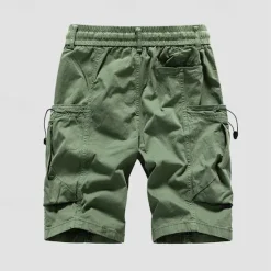 Sale OUKU Men's Cargo Shorts Shorts Summer Shorts Drawstring Elastic Waist Multi Pocket Plain Comfort Wearable Knee Length Outdoor Sport Daily Fashion Casual Black Wine