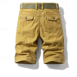 Hot OUKU Men's Cargo Shorts Shorts Summer Shorts Work Shorts Golf Shorts Multi Pocket Button-Down Flap Pocket Plain Comfort Wearable Knee Length Outdoor Sport Daily Fashion Casual Black Yellow