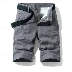Hot OUKU Men's Cargo Shorts Shorts Summer Shorts Work Shorts Golf Shorts Multi Pocket Button-Down Flap Pocket Plain Comfort Wearable Knee Length Outdoor Sport Daily Fashion Casual Black Yellow