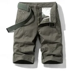 Hot OUKU Men's Cargo Shorts Shorts Summer Shorts Work Shorts Golf Shorts Multi Pocket Button-Down Flap Pocket Plain Comfort Wearable Knee Length Outdoor Sport Daily Fashion Casual Black Yellow
