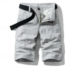 Hot OUKU Men's Cargo Shorts Shorts Summer Shorts Work Shorts Golf Shorts Multi Pocket Button-Down Flap Pocket Plain Comfort Wearable Knee Length Outdoor Sport Daily Fashion Casual Black Yellow