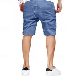 Discount OUKU Men's Cargo Shorts Shorts Summer Shorts Drawstring Elastic Waist Multi Pocket Plain Comfort Wearable Knee Length Outdoor Sport Daily Fashion Casual Black Light Green