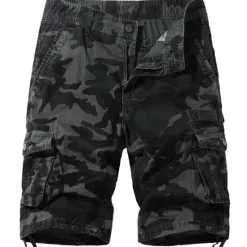 New OUKU Men's Cargo Shorts Shorts Summer Shorts Multi Pocket Flap Pocket Camo Comfort Wearable Knee Length Outdoor Sport Daily Fashion Casual Camouflage - Army Green Light Grey