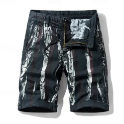 Outlet OUKU Men's Cargo Shorts Shorts Summer Shorts Work Shorts Golf Shorts Drawstring Elastic Waist Multi Pocket Florals Comfort Wearable Knee Length Outdoor Sport Daily Fashion Casual Black Red