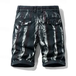 Outlet OUKU Men's Cargo Shorts Shorts Summer Shorts Work Shorts Golf Shorts Drawstring Elastic Waist Multi Pocket Florals Comfort Wearable Knee Length Outdoor Sport Daily Fashion Casual Black Red