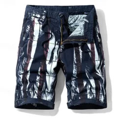 Outlet OUKU Men's Cargo Shorts Shorts Summer Shorts Work Shorts Golf Shorts Drawstring Elastic Waist Multi Pocket Florals Comfort Wearable Knee Length Outdoor Sport Daily Fashion Casual Black Red