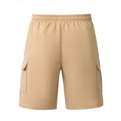Hot OUKU Men's Cargo Shorts Shorts Summer Shorts Drawstring Elastic Waist Multi Pocket Plain Comfort Wearable Knee Length Outdoor Sport Daily Fashion Casual Black White