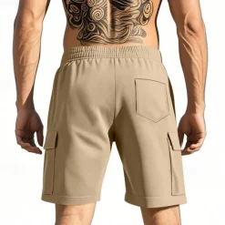 Best OUKU Men's Cargo Shorts Shorts Summer Shorts Drawstring Elastic Waist Multi Pocket Plain Comfort Wearable Knee Length Outdoor Sport Daily Fashion Casual Black Red