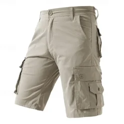 Sale OUKU Men's Cargo Shorts Shorts Summer Shorts Multi Pocket Flap Pocket Plain Comfort Wearable Knee Length Outdoor Sport Daily Fashion Casual Black Navy Blue