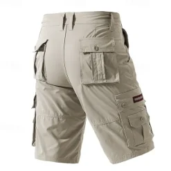 Sale OUKU Men's Cargo Shorts Shorts Summer Shorts Multi Pocket Flap Pocket Plain Comfort Wearable Knee Length Outdoor Sport Daily Fashion Casual Black Navy Blue