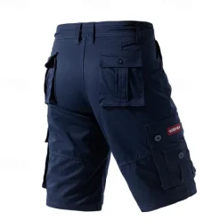 Sale OUKU Men's Cargo Shorts Shorts Summer Shorts Multi Pocket Flap Pocket Plain Comfort Wearable Knee Length Outdoor Sport Daily Fashion Casual Black Navy Blue