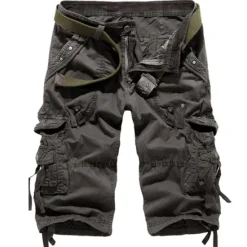 OUKU Men's Cargo Shorts Shorts Capri Pants Hiking Shorts Leg Drawstring 6 Pocket Plain Comfort Outdoor Daily Going out Fashion Streetwear Wine Army Green