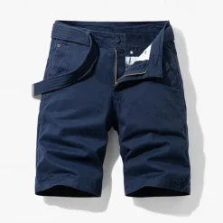 Discount OUKU Men's Cargo Shorts Shorts Summer Shorts Work Shorts Golf Shorts Multi Pocket Button-Down Flap Pocket Plain Comfort Wearable Knee Length Outdoor Sport Daily Fashion Casual Black Blue