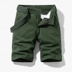 Discount OUKU Men's Cargo Shorts Shorts Summer Shorts Work Shorts Golf Shorts Multi Pocket Button-Down Flap Pocket Plain Comfort Wearable Knee Length Outdoor Sport Daily Fashion Casual Black Blue