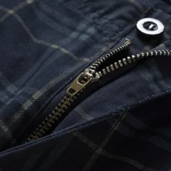 Best OUKU Men's Cargo Shorts Shorts Hiking Shorts Straight Pocket Plaid Comfort Breathable Short Sports Outdoor Daily Going out Stylish Classic Style Black Blue
