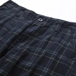 Best OUKU Men's Cargo Shorts Shorts Hiking Shorts Straight Pocket Plaid Comfort Breathable Short Sports Outdoor Daily Going out Stylish Classic Style Black Blue