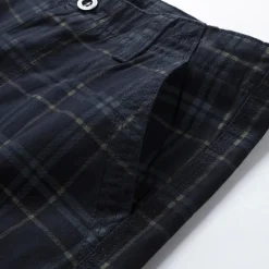 Best OUKU Men's Cargo Shorts Shorts Hiking Shorts Straight Pocket Plaid Comfort Breathable Short Sports Outdoor Daily Going out Stylish Classic Style Black Blue