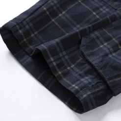 Best OUKU Men's Cargo Shorts Shorts Hiking Shorts Straight Pocket Plaid Comfort Breathable Short Sports Outdoor Daily Going out Stylish Classic Style Black Blue