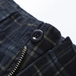 Best OUKU Men's Cargo Shorts Shorts Hiking Shorts Straight Pocket Plaid Comfort Breathable Short Sports Outdoor Daily Going out Stylish Classic Style Black Blue