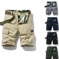 Best OUKU Men's Cargo Shorts Shorts Multi Pocket Straight Leg Print Solid Colored Comfort Wearable Knee Length Outdoor Daily Sports Stylish Black Blue