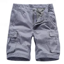 Best OUKU Men's Cargo Shorts Shorts Buttons Multi Pocket Plain Wearable Short Outdoor Daily Going out Fashion Classic Black Army Green