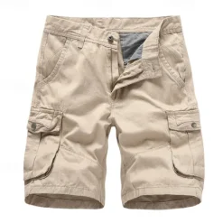 Best OUKU Men's Cargo Shorts Shorts Buttons Multi Pocket Plain Wearable Short Outdoor Daily Going out Fashion Classic Black Army Green