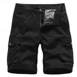 Best OUKU Men's Cargo Shorts Shorts Buttons Multi Pocket Plain Wearable Short Outdoor Daily Going out Fashion Classic Black Army Green