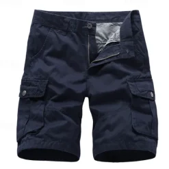 Best OUKU Men's Cargo Shorts Shorts Buttons Multi Pocket Plain Wearable Short Outdoor Daily Going out Fashion Classic Black Army Green