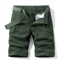 Best OUKU Men's Cargo Shorts Shorts Dress Shorts Summer Shorts Golf Shorts Zipper Multi Pocket Button-Down Plain Comfort Wearable Knee Length Outdoor Sport Daily Fashion Casual Black Blue