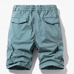 OUKU Men's Cargo Shorts Shorts Summer Shorts Drawstring Elastic Waist Zipper Pocket Plain Comfort Wearable Knee Length Outdoor Sport Daily Fashion Casual Black Royal Blue