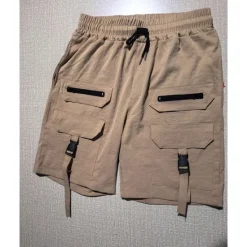Best OUKU Men's Cargo Shorts Shorts Summer Shorts Drawstring Elastic Waist Multi Pocket Plain Comfort Wearable Knee Length Outdoor Sport Daily Fashion Casual Black Brown