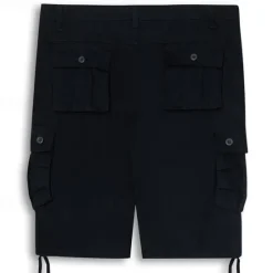 Hot OUKU Men's Cargo Shorts Shorts Casual Shorts Multi Pocket Straight Leg Plain Comfort Soft Knee Length Outdoor Casual Daily Fashion Streetwear Black Navy Blue Micro-elastic
