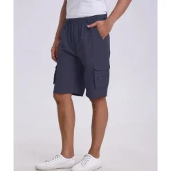 Clearance OUKU Men's Cargo Shorts Shorts Summer Shorts Drawstring Elastic Waist Multi Pocket Eagle National Flag Comfort Wearable Knee Length Outdoor Sport Daily Fashion Casual Black Navy Blue