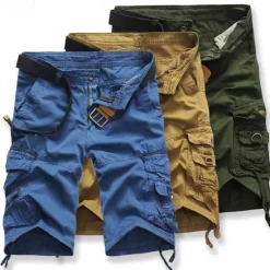 Discount OUKU Men's Cargo Shorts Shorts Work Shorts Buttons Multi Pocket Plain Wearable Short Outdoor Daily Going out Fashion Classic Black Army Green