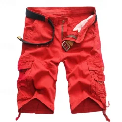 Discount OUKU Men's Cargo Shorts Shorts Work Shorts Buttons Multi Pocket Plain Wearable Short Outdoor Daily Going out Fashion Classic Black Army Green